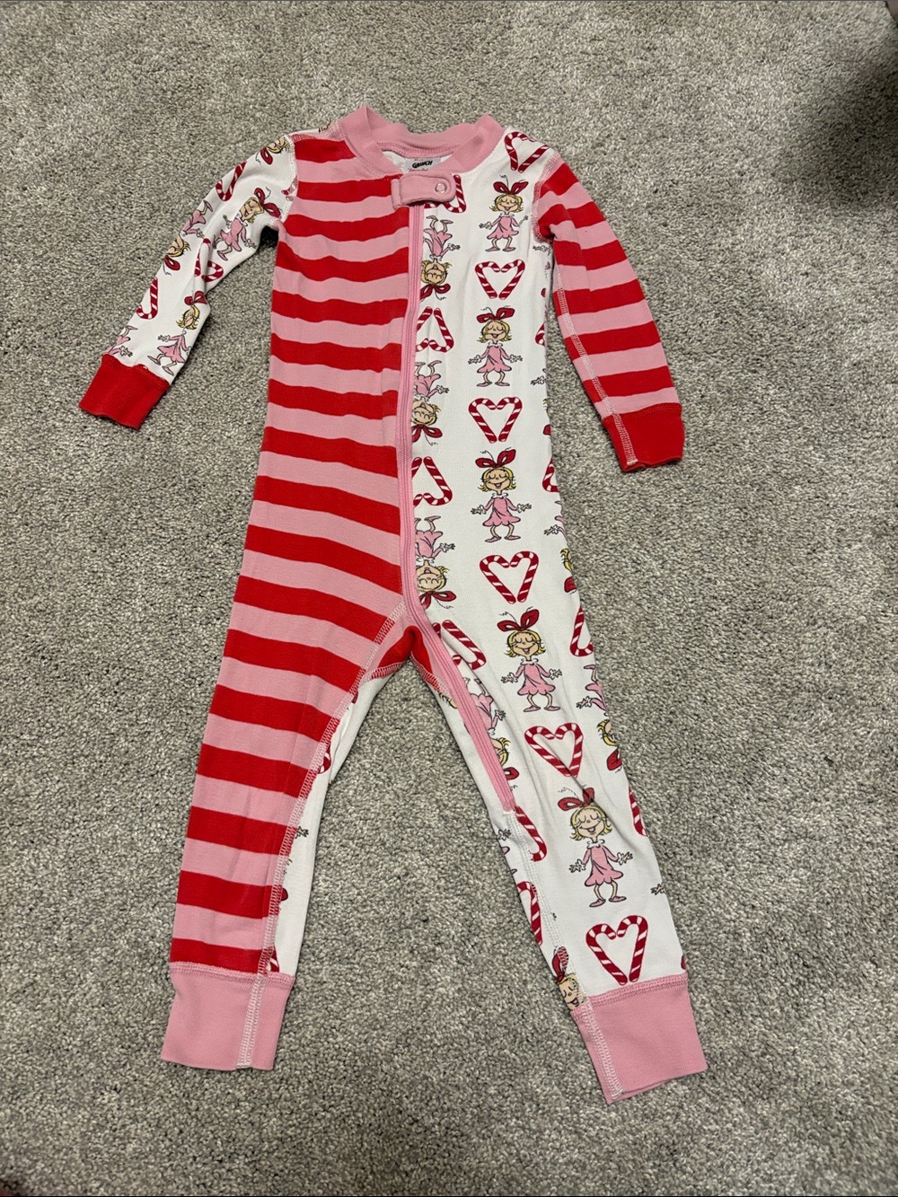 Hanna Andersson Grinch toddler girls One-Piece Cindy Lou Who Pajamas 2T